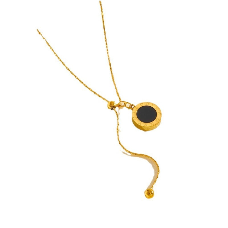 Wholesale Simple Titanium Steel Shell English Letters 18K Fashion Love Pendant Necklaces